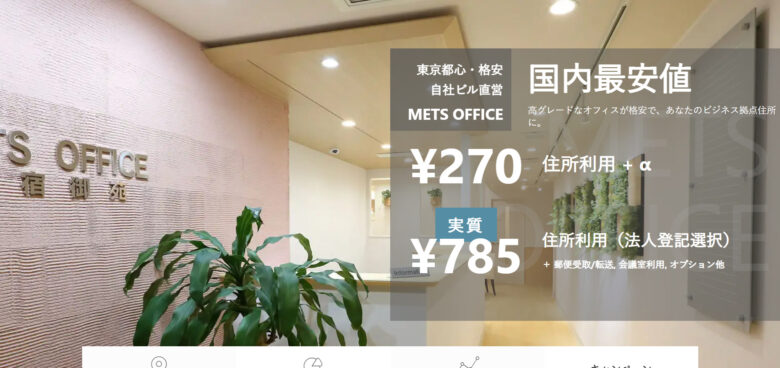 METSオフィスのホームページ画像